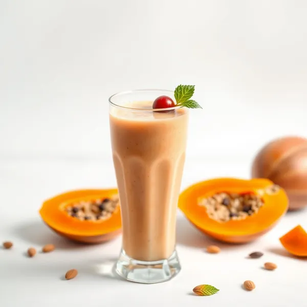 Smoothie Vegano di Papaya, Mandorla e Latte di Cocco