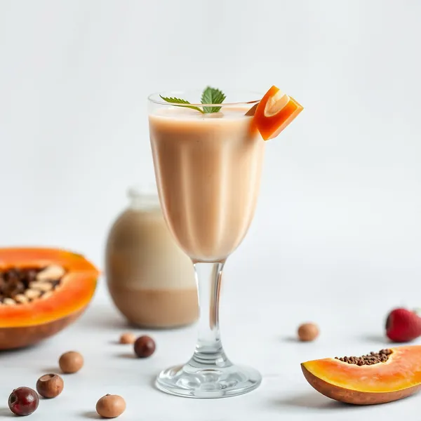 Vegan Papaya Hazelnut Milk Smoothie