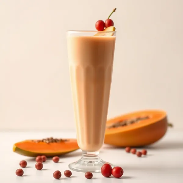 Smoothie Vegano de Papaya e Leite de Ervilha