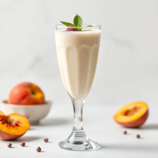 Veganer Pfirsich Kefir Milch Smoothie