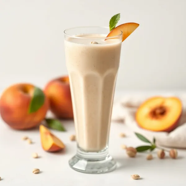 Smoothie Vegano de Pêssego e Leite de Pistache