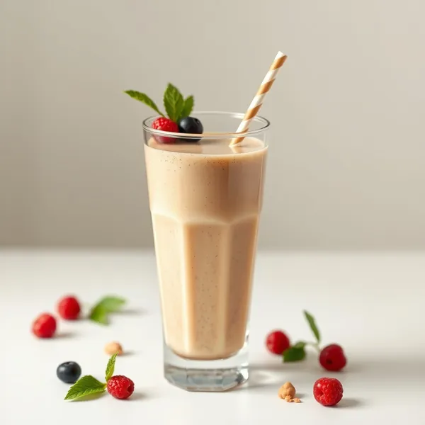 Vegan Erdnussbutter-Reismilch-Smoothie
