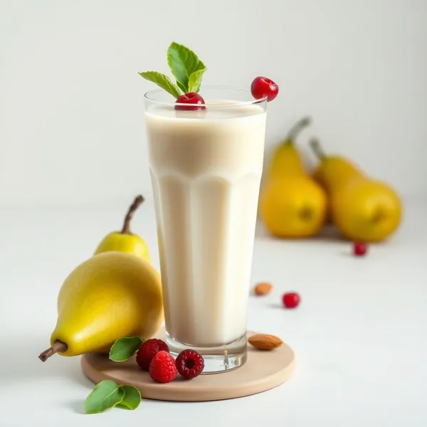 Smoothie Vegano de Pera, Amêndoa e Leite de Coco