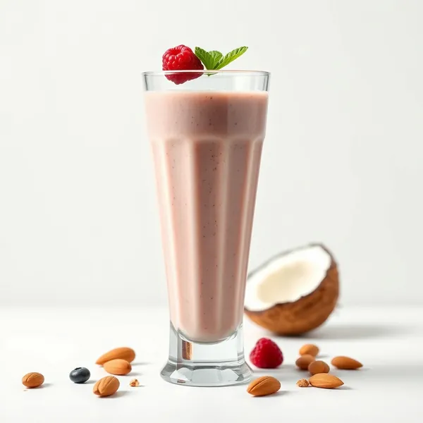Batido de Proteína Vegana com Amêndoa e Leite de Coco