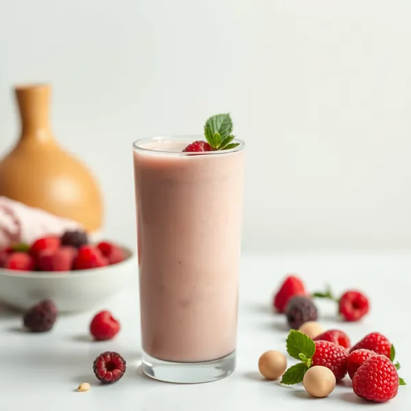 Smoothie Vegan di Lamponi e Latte di Macadamia