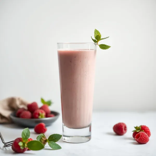 Smoothie de Leite de Espelta e Framboesa Vegano