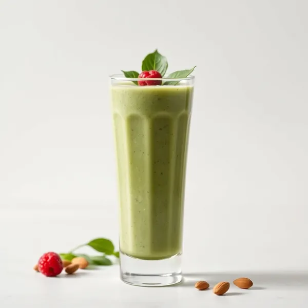 Smoothie Vegano de Espinafre, Amêndoas e Leite de Coco