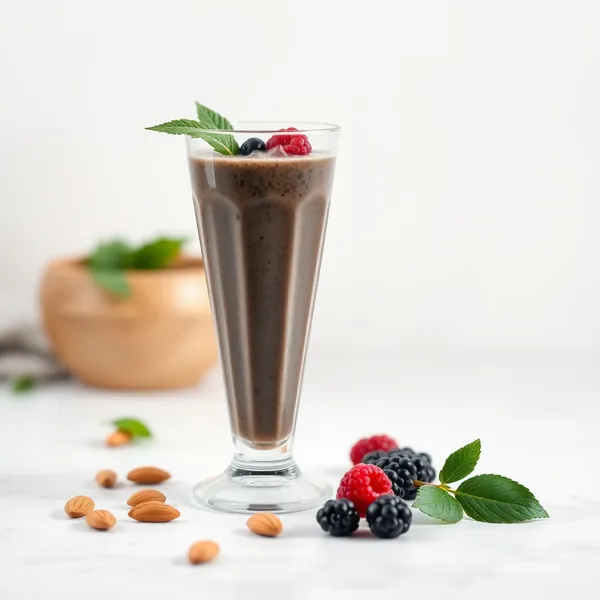 Smoothie Vegano de Espirulina, Amêndoa e Leite de Coco