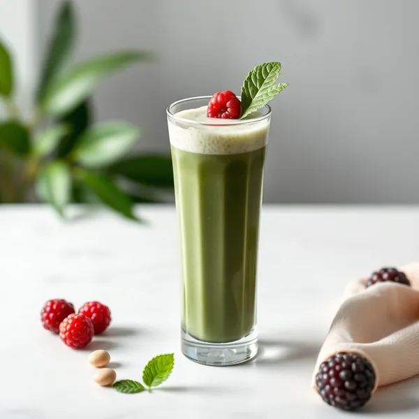 Smoothie Vegano de Espirulina e Leite de Macadâmia
