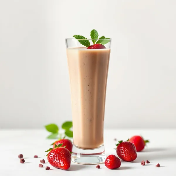 Smoothie Vegano de Morango e Matcha