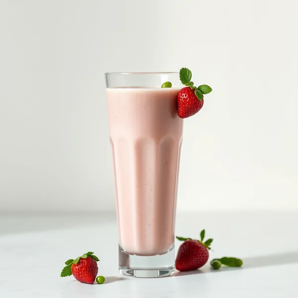 Smoothie Vegano de Morango e Leite de Ervilha