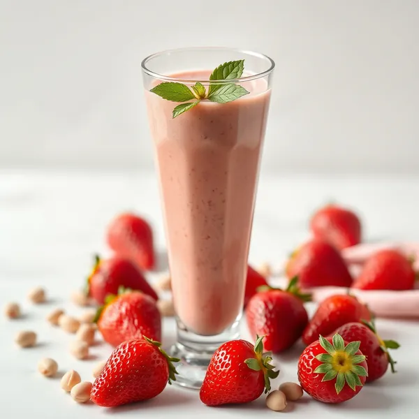 Vegan Strawberry Pistachio Milk Smoothie