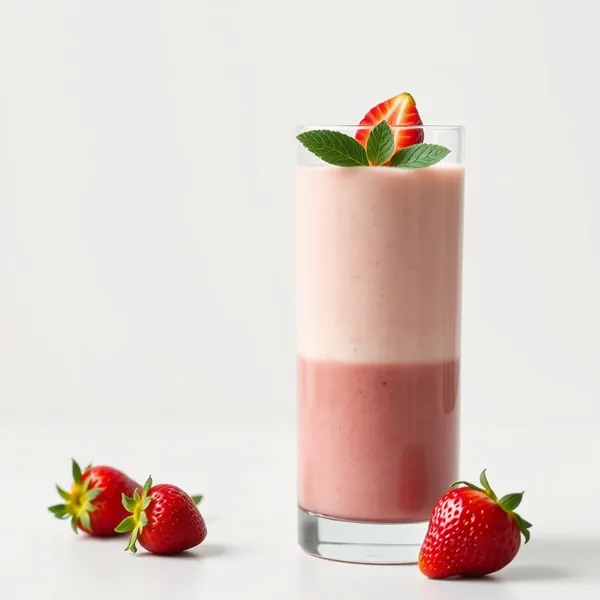 Veganer Erdbeer-Reis-Milch-Smoothie