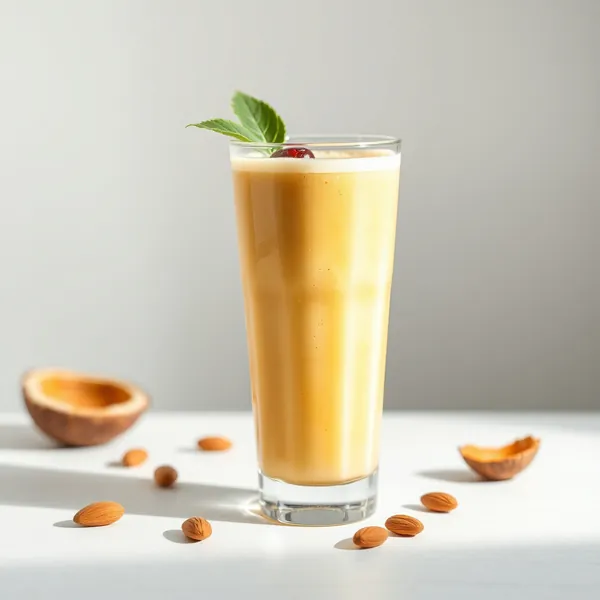 Smoothie Végane de Curcuma, Amande et Lait de Coco