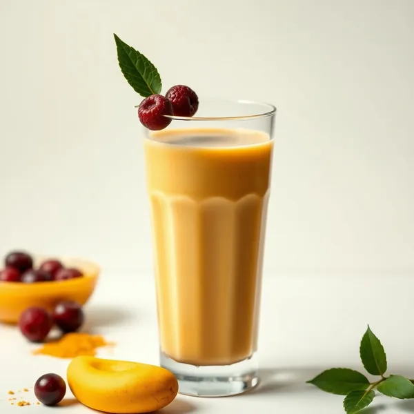 Smoothie Vegano de Leite de Cânhamo e Cúrcuma