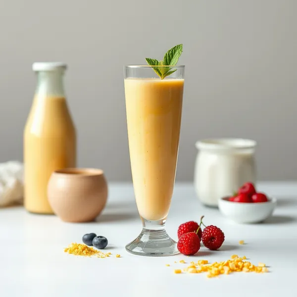 Smoothie Vegano de Cúrcuma e Leite de Macadamia