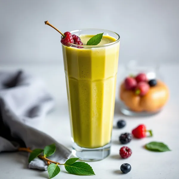 Smoothie de Chá Matcha e Cúrcuma Vegano